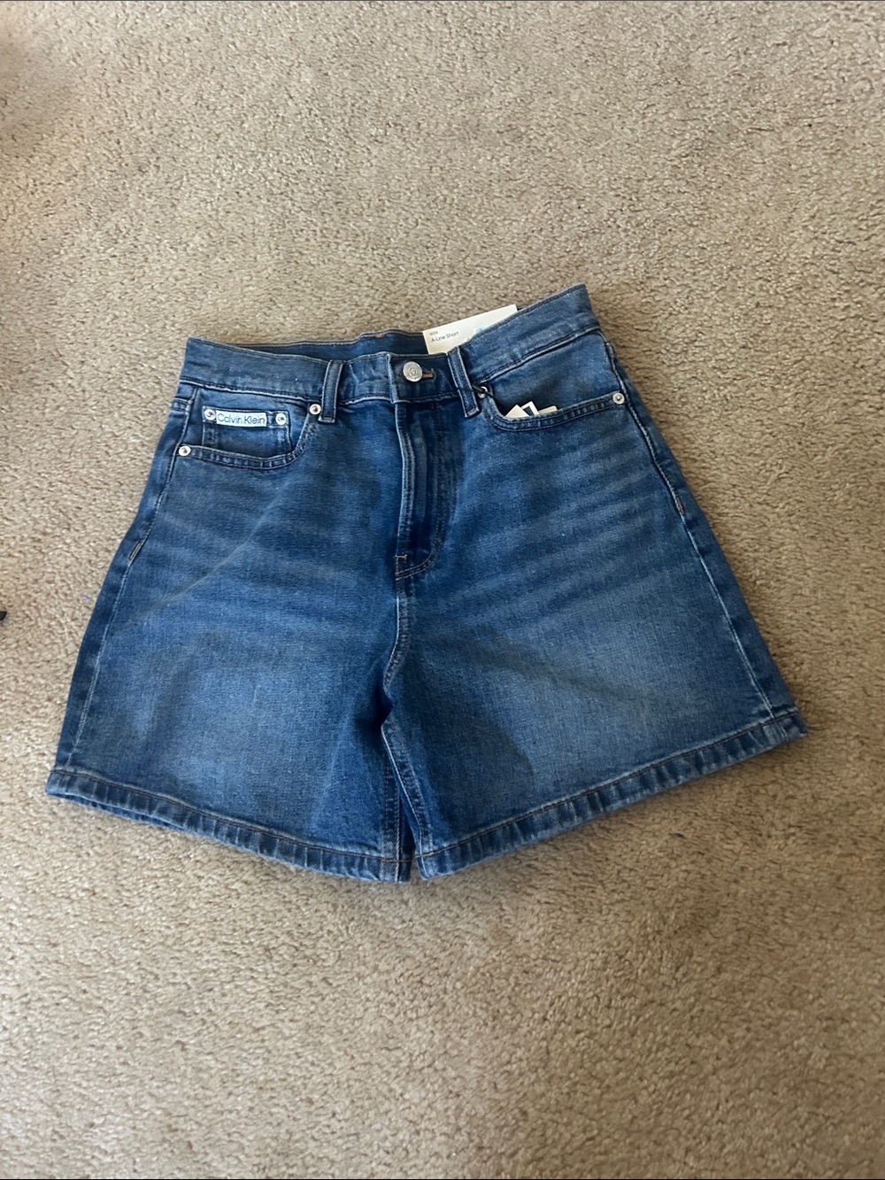 Calvin Klein Classic Blue Denim High-Rise Shorts